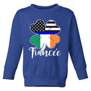 St Patrick's Day Us Flag Irish Police Fiancee Cool Gift Toddler Sweatshirt