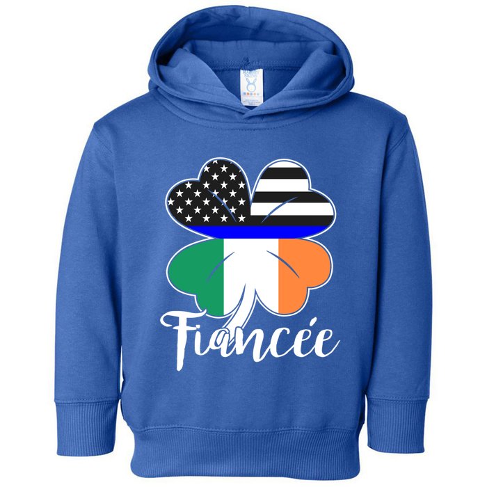 St Patrick's Day Us Flag Irish Police Fiancee Cool Gift Toddler Hoodie