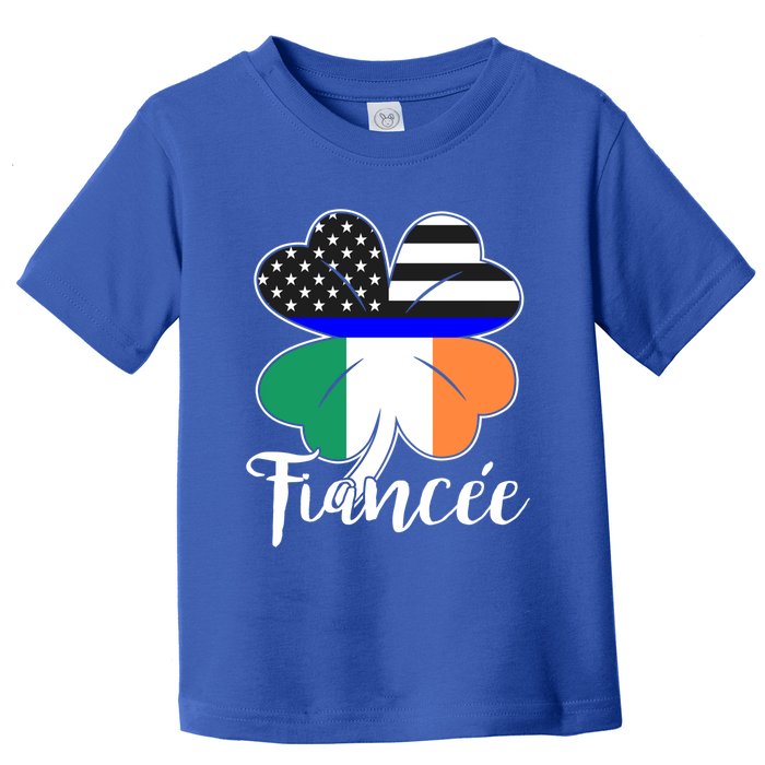 St Patrick's Day Us Flag Irish Police Fiancee Cool Gift Toddler T-Shirt