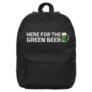 St Patricks Day Beer Shamrock Irish 16 in Basic Backpack