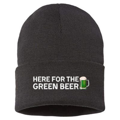 St Patricks Day Beer Shamrock Irish Sustainable Knit Beanie