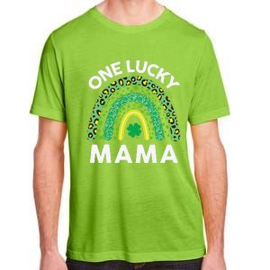 St Patricks Day Gift Women Gift Mommy Leopard One Lucky Mama Adult ChromaSoft Performance T-Shirt