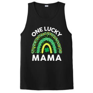 St Patricks Day Gift Women Gift Mommy Leopard One Lucky Mama PosiCharge Competitor Tank