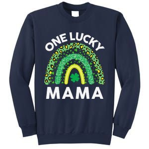 St Patricks Day Gift Women Gift Mommy Leopard One Lucky Mama Sweatshirt