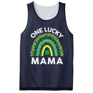 St Patricks Day Gift Women Gift Mommy Leopard One Lucky Mama Mesh Reversible Basketball Jersey Tank