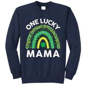 St Patricks Day Gift Women Gift Mommy Leopard One Lucky Mama Tall Sweatshirt