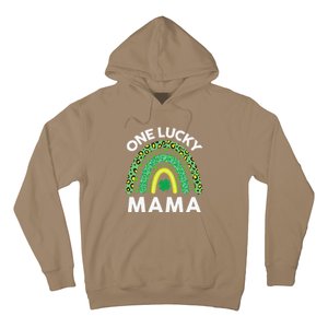 St Patricks Day Gift Women Gift Mommy Leopard One Lucky Mama Hoodie