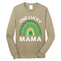 St Patricks Day Gift Women Gift Mommy Leopard One Lucky Mama Long Sleeve Shirt