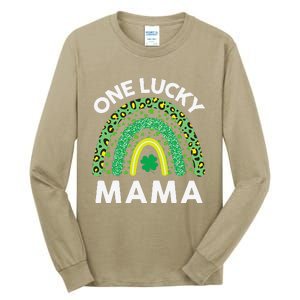 St Patricks Day Gift Women Gift Mommy Leopard One Lucky Mama Tall Long Sleeve T-Shirt