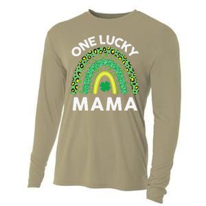 St Patricks Day Gift Women Gift Mommy Leopard One Lucky Mama Cooling Performance Long Sleeve Crew