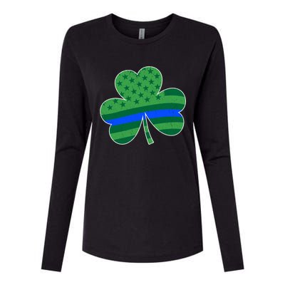 St Patricks Day Shamrock Irish American Police Officer Cop Cute Gift Womens Cotton Relaxed Long Sleeve T-Shirt