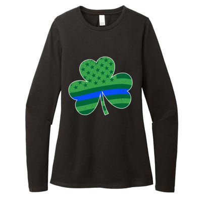 St Patricks Day Shamrock Irish American Police Officer Cop Cute Gift Womens CVC Long Sleeve Shirt