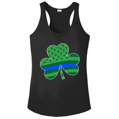 St Patricks Day Shamrock Irish American Police Officer Cop Cute Gift Ladies PosiCharge Competitor Racerback Tank