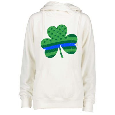 St Patricks Day Shamrock Irish American Police Officer Cop Cute Gift Womens Funnel Neck Pullover Hood