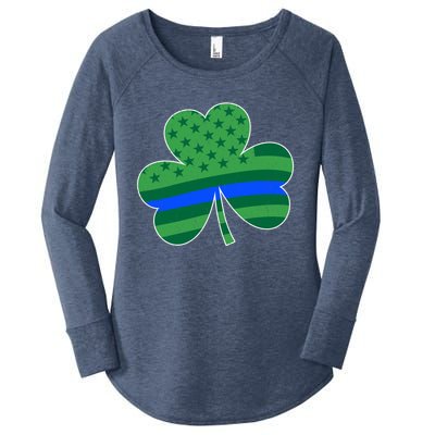 St Patricks Day Shamrock Irish American Police Officer Cop Cute Gift Women's Perfect Tri Tunic Long Sleeve Shirt