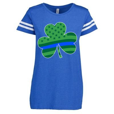 St Patricks Day Shamrock Irish American Police Officer Cop Cute Gift Enza Ladies Jersey Football T-Shirt