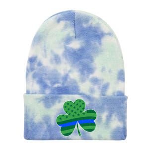 St Patricks Day Shamrock Irish American Police Officer Cop Cute Gift Tie Dye 12in Knit Beanie