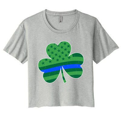 St Patricks Day Shamrock Irish American Police Officer Cop Cute Gift Women's Crop Top Tee