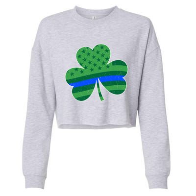 St Patricks Day Shamrock Irish American Police Officer Cop Cute Gift Cropped Pullover Crew