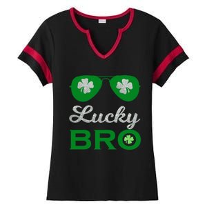 St Patricks Day Lucky Bro Gift Ladies Halftime Notch Neck Tee