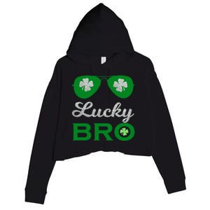 St Patricks Day Lucky Bro Gift Crop Fleece Hoodie