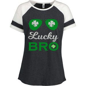 St Patricks Day Lucky Bro Gift Enza Ladies Jersey Colorblock Tee