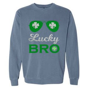 St Patricks Day Lucky Bro Gift Garment-Dyed Sweatshirt