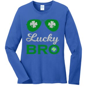 St Patricks Day Lucky Bro Gift Ladies Long Sleeve Shirt