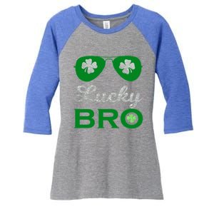 St Patricks Day Lucky Bro Gift Women's Tri-Blend 3/4-Sleeve Raglan Shirt