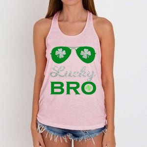 St Patricks Day Lucky Bro Gift Women's Knotted Racerback Tank