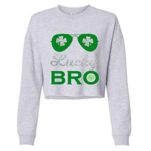 St Patricks Day Lucky Bro Gift Cropped Pullover Crew