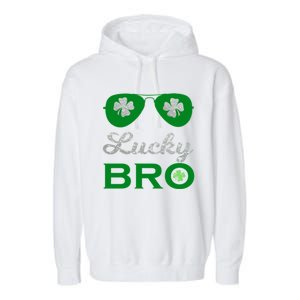 St Patricks Day Lucky Bro Gift Garment-Dyed Fleece Hoodie