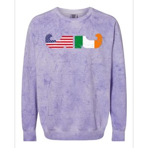 St Patrick's Day Show Your Dual Pride Irish American flags Colorblast Crewneck Sweatshirt