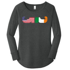 St Patrick's Day Show Your Dual Pride Irish American flags Women's Perfect Tri Tunic Long Sleeve Shirt