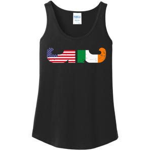 St Patrick's Day Show Your Dual Pride Irish American flags Ladies Essential Tank