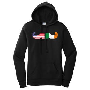 St Patrick's Day Show Your Dual Pride Irish American flags Women's Pullover Hoodie