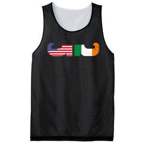 St Patrick's Day Show Your Dual Pride Irish American flags Mesh Reversible Basketball Jersey Tank