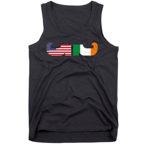 St Patrick's Day Show Your Dual Pride Irish American flags Tank Top