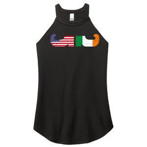 St Patrick's Day Show Your Dual Pride Irish American flags Women's Perfect Tri Rocker Tank