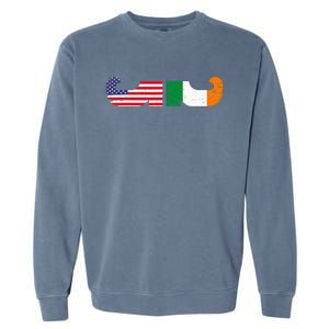 St Patrick's Day Show Your Dual Pride Irish American flags Garment-Dyed Sweatshirt