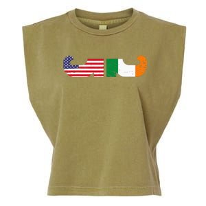 St Patrick's Day Show Your Dual Pride Irish American flags Garment-Dyed Women's Muscle Tee