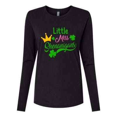 St Patricks Day Little Miss Shenanigans Irish Shamrock Meaningful Gift Womens Cotton Relaxed Long Sleeve T-Shirt