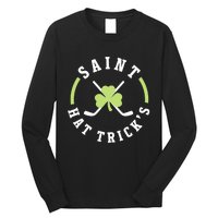 St. Patricks Day Hockey Shirt Saint Hat Trick's Day Long Sleeve Shirt