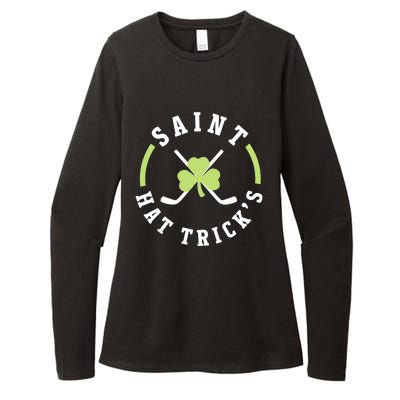 St. Patricks Day Hockey Shirt Saint Hat Trick's Day Womens CVC Long Sleeve Shirt