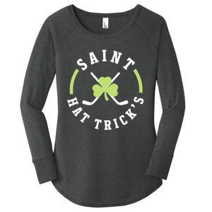 St. Patricks Day Hockey Shirt Saint Hat Trick's Day Women's Perfect Tri Tunic Long Sleeve Shirt