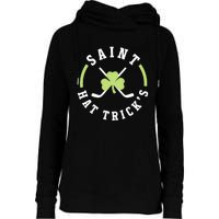 St. Patricks Day Hockey Shirt Saint Hat Trick's Day Womens Funnel Neck Pullover Hood