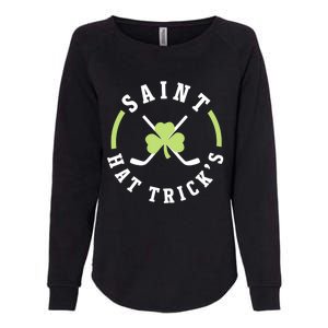 St. Patricks Day Hockey Shirt Saint Hat Trick's Day Womens California Wash Sweatshirt