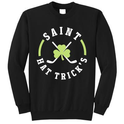 St. Patricks Day Hockey Shirt Saint Hat Trick's Day Tall Sweatshirt