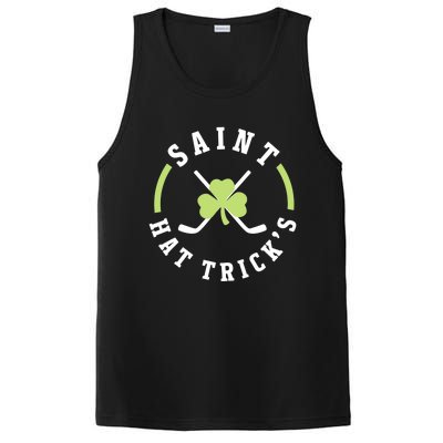 St. Patricks Day Hockey Shirt Saint Hat Trick's Day PosiCharge Competitor Tank