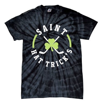 St. Patricks Day Hockey Shirt Saint Hat Trick's Day Tie-Dye T-Shirt